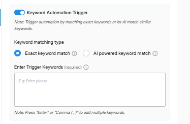 Keyword Automation Trigger