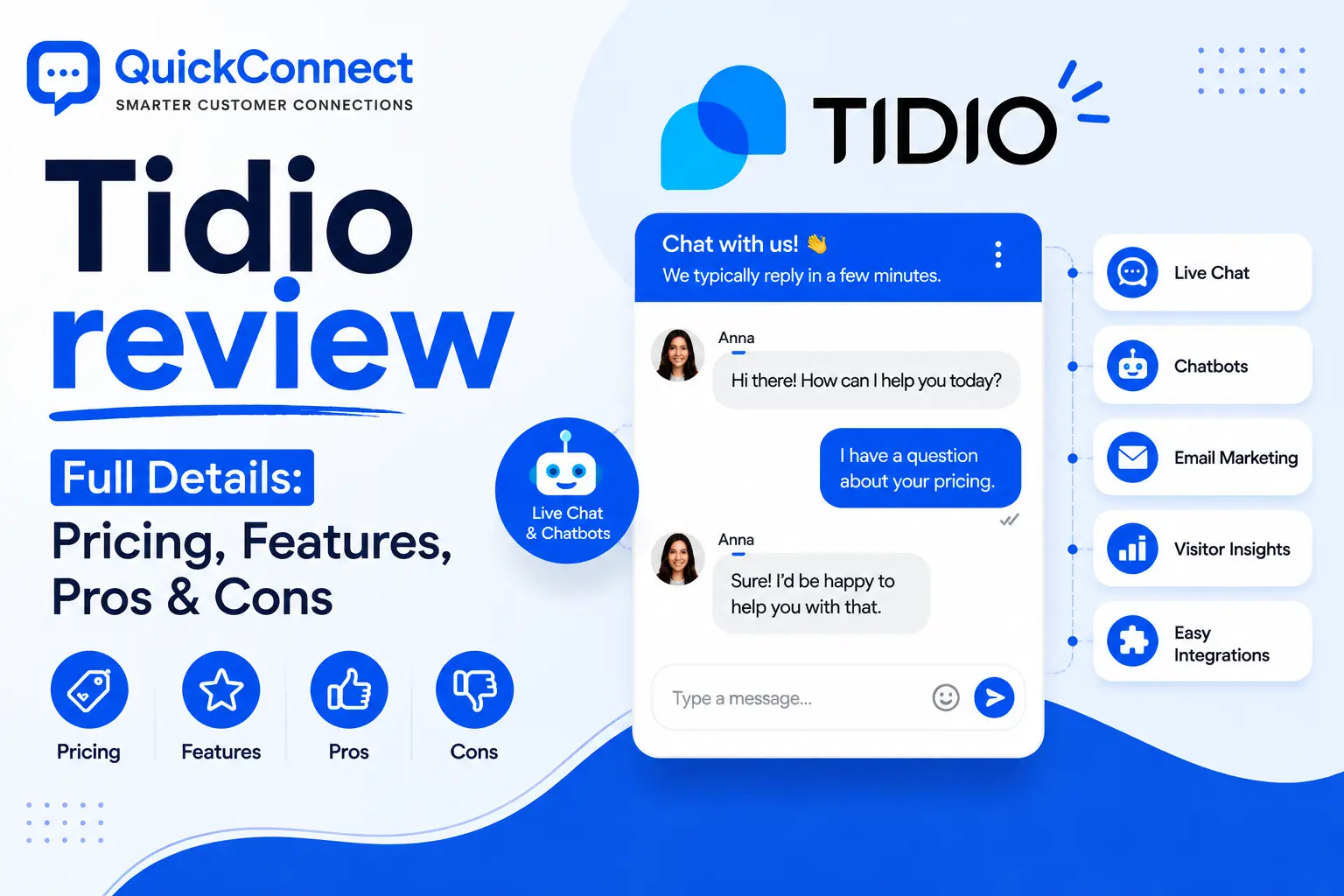 Tidio review Full Details: Pricing, Features, Pros & Cons